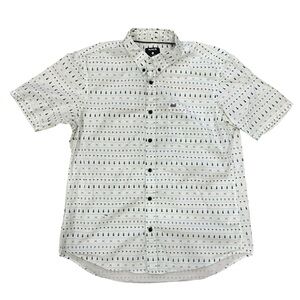 Hurley Button Up Shirt Large Pineapple Print Short Sleeve Casual Beach
